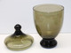 Delcampe - *ANCIEN POT COUVERT VERRE FUME VINTAGE Années 70 JUS De GRENIER COLLECTION    E - Vases