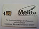 MALTA  CHIP  CARD /  20 UNITS MELITA  CABLE TELEVISION / ADVERTISING  ** 11319 ** - Malte