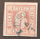 Mi 4 IA ! GUTE TYPE & STEMPEL Befund Stegmüller BPP Bayern 1849 6 Kr Seltener Fingerhutstempel KUSEL (Pfalz - Oblitérés