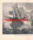 D101 2362 Robert Heineke Segelschiffe Seegefecht Marine Großbild 1898 !! - Boats