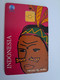 INDONESIA CHIPCARD 140  UNITS  WOMAN/TRADITIONAL      Fine Used Card   **11368 ** - Indonesien