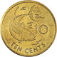 Monnaie, Seychelles, 10 Cents, 1994, British Royal Mint, TTB+, Laiton, KM:48.2 - Seychelles