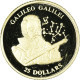 Monnaie, Libéria, Galileo Galilei, 25 Dollars, 2001, American Mint, FDC, Or - Liberia