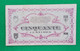 Billet Chambre De Commerce De Lons Le Saunier - 50Cts - Série: 1464 - Remb. 31 Décembre 1922 - Filigrane Abeilles - Chambre De Commerce