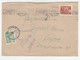 Yugoslavia DF Postal Tax Postage Due Red Cross Porto Stamp On Letter Cover Posted 1947 Sarajevo To Zagreb B221001 - Impuestos