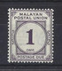 MALAYA.....KING GEORGE V...(1910-36.).....POSTAGE-DUE......1c.......SGD1......(CAT.VAL..£17..)......MH.. - Malayan Postal Union
