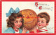 344559-Halloween, Gabriel No 120-7, Frances Brundage, Girl & Boy Holding JOL - Halloween