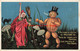 344643-Halloween, Anglo-American No 876/3, Witch & Gourd Man In Mushroom Field - Halloween