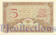 MADAGASCAR 5 FRANCS 1937 PICK 35 AU+ W/HOLES - Madagascar