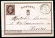 Z3442 ITALIA REGNO 1876 Cartolina Postale 15 C. RISPOSTA (N° 2 D'ITALIA) Da CASTENEDOLO (BS) 19 NOV 76 Per Breno (BS), O - Postwaardestukken