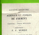 1875 PEUGEOT Audincourt  (Doubs) L’industrie Avant L’automobile Lettre Entête Forges De Firminy  Agent Tripone  Belfort - 1800 – 1899