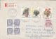 64876- COAT OF ARMS, FUCHSIA, SAINT PAULI VIOLET, GERANIUM FLOWERS, STAMPS ON REGISTERED COVER, 1982, FINLAND - Storia Postale