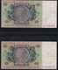 2x 50 Reichsmark 30.3.1933 - Serie E/P + X/Y - 1x Braune KN - Reichsbank (DEU-210) - 50 Mark