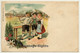 Kids In Bavarian Costumes / Air Rifle - Aunt Sally (Vintage Postcard Litho ~1900s) - Shooting (Weapons)