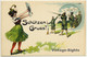 Schützengruss - Aunt Sally - Rifle (Vintage Postcard Litho ~1900s/1910s) - Tir (Armes)