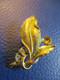 Bijou Ancien Fantaisie/Broche/Fleur Stylisée / Feuille Et Verroterie /Cuivreux Doré /Vers 1920-1950    BIJ133 - Brooches