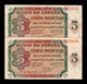 España Spain Pareja 5 Pesetas Burgos 1938 Pick 110 Serie C EBC/+ XF/+ - 5 Pesetas