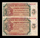 España Spain Pareja 5 Pesetas Burgos 1938 Pick 110 Serie C EBC/+ XF/+ - 5 Peseten