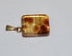 *JOLI PENDENTIF VERRE MURANO INCLUSION PAILLETTES OR BIJOU VINTAGE XXe  E - Anhänger