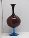 Delcampe - *ANCIEN GRAND VASE VINTAGE BI COLORE /PIED GRAND COL VERRE Soufflé XXe MURANO? E - Vasen