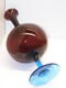 Delcampe - *ANCIEN GRAND VASE VINTAGE BI COLORE /PIED GRAND COL VERRE Soufflé XXe MURANO? E - Jarrones