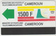 CAMEROON - Definitive Card - New Logo (Without Notch), Intelcam, 1500 FCFA, CN:Dashed Zero: "Ø" Large ,used - Cameroon