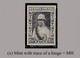 1952 * RUANDA-URUNDI = RU 107 MH KING ALBERT MONUMENT  (12.8 X 9.3 Mm) WITH 1 MH STAMP - Ruanda Urundi