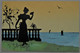 CPA 1900 Silhouette - Femme Face à La Mer - Silhouettes