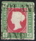 L1 Helgoland Auf 6 Shilling Karmin/grün - Helgoland Nr. 4 - Pracht - Héligoland