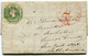 UK GB GREAT BRITAIN 1853 Under Paid Cover Franked With One Shilling Embossed To USA Add 5c Charged In USA As Per Scan - Cartas & Documentos