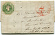 UK GB GREAT BRITAIN 1853 Under Paid Cover Franked With One Shilling Embossed To USA Add 5c Charged In USA As Per Scan - Sin Clasificación