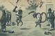 Human Monkeys Fencing Singes Humains Escrime Gaufrée Embossed  Kunzli Vers Busset 1903 - Fencing