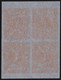 Belgie  .  OBP   .    Proefdruk Blok 4 Zegels   (2 Scans)    .    (*) .    Geen  Gom   .   /    .  Pas De  Gomme - 1869-1888 León Acostado