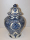 *SUPERBE URNE POTICHE CERAMIQUE DELFT Signée APK GRAND POT COUVERT Décor BLEUS  E - Delft (NLD)