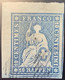 ATTEST MARCHAND: Zst 23F LUXUS BOGENECKE 1854-62 10Rp Strubel   (Schweiz Suisse Switzerland Cert Used Certificat - Used Stamps