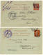 FRANCE - 1908 2xCP 10c Semeuse (datées 801 & 802) Adressées En Allemagne - Standard Postcards & Stamped On Demand (before 1995)