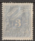 Grecia  1902 Francobolli Di Valore Segnatasse 3 Dott. Argento  N.37 Unificato MH * - Neufs