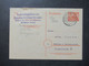 Delcampe - Berlin (West) 1949 GA P 4a Mit Zusatzfrankatur Rotaufdruck Als Fern PK Berlin - FFM Absender Dr. W. Rommel - Cartes Postales - Oblitérées