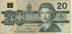 CANADA  $ 20 Dollars  P97b  1991 ( Queen Elizabeth II - Ducks Common Loon, At Back   Sign. Bonin-Thiessen) - Canada