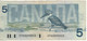 CANADA  $ 5 Dollars  P95b  1986 ( Sir Wilfrid Laurier + Kingfisher Bird  At Back  Sign. Thiessen & Crow ) - Canada