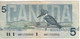 CANADA  $ 5 Dollars  P95c  1986 ( Sir Wilfrid Laurier + Kingfisher Bird  At Bonin & Thiessen ) - Canada