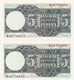 CRBS0501 PAREJA CORRELATIVA BILLETES ESPAÑA 5 PESETAS 1948 SERIE H SIN CIRCULAR - 5 Peseten