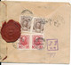 Lettre Recommandée Saint Pétersbourg 1914 Pour Paris Cachet De Cire (26 Jours ! Cachets Paris Chargement / Distribution) - Frankeermachines (EMA)