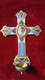 Crucifix émail Cloisonné Sur Bronze, Visage Du Christ Argent - Religious Art