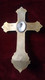 Crucifix émail Cloisonné Sur Bronze, Visage Du Christ Argent - Arte Religioso