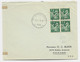 IRIS 1FR VERT BLOC DE 4 LETTRE COVER MONTELIMAR 21.8.1939 DROME POUR USA - 1939-44 Iris