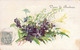 CPA FLEURS - Muguet Et Fleurs Violettes - Voeux De Bonheur - Flowers