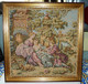 Cadre Tapisserie Broderie Antique Vintage Scène Romantique France écrit Au Dos - Tapijten