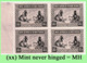 1931 ** RUANDA-URUNDI = RU 112 MNH ETHNIC SET CLOTH PREPARATION ( BLOCK X 4 STAMPS WITH ORIGINAL GUM ) - Unused Stamps