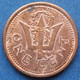 BARBADOS - 1 Cent 1992 "trident" KM# 10a Member Of The Commonwealth, Independent Republic (1966) - Edelweiss Coins - Barbades